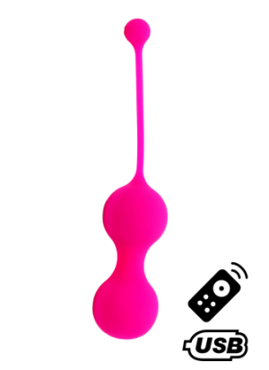 MINA Rose, Boules de Geisha en silicone médical USB avec télécommande - BQ130PNK